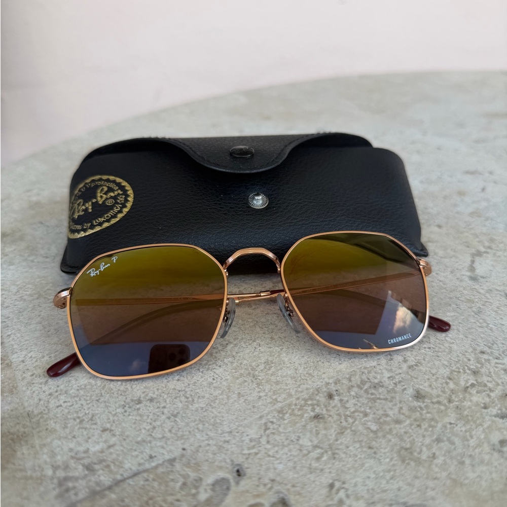 Ray-Ban Jim RB3694 Chromance Polarized Rose Gold Sunglasses